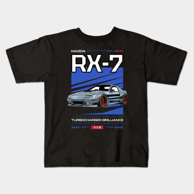 RX7 1989 Car Kids T-Shirt by milatees